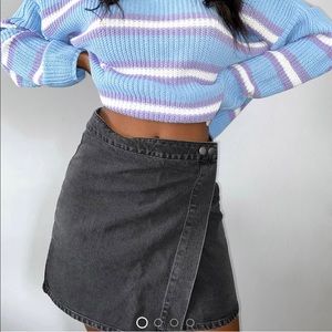 ASOS DESIGN Tall Denim Wrap Skirt